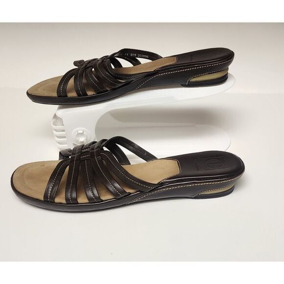 Cole Haan Air Kaitlin Women's Dark Brown Leather Slide Sandals Shoes Size 10AA - Picture 2 of 12